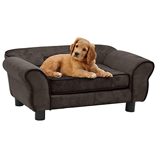 Makastle Haustiersofa Hundematte Hundebett Hundesofa Hundecouch Katzen Sofa für kleine Hunde und Katzen, Schlafplatz, Braun 72x45x30 cm Plüsch von Makastle