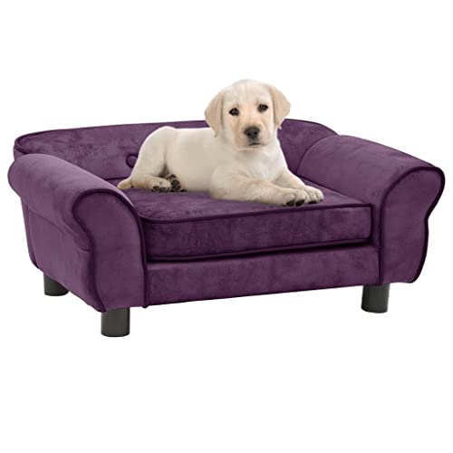 Makastle Haustiersofa Hundematte Hundebett Hundesofa Hundecouch Katzen Sofa für kleine Hunde und Katzen, Schlafplatz, Burgunderrot 72x45x30 cm Plüsch von Makastle