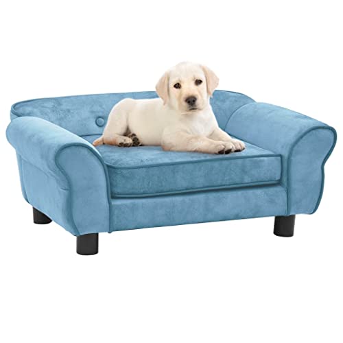 Makastle Haustiersofa Hundematte Hundebett Hundesofa Hundecouch Katzen Sofa für kleine Hunde und Katzen, Schlafplatz, Türkis 72x45x30 cm Plüsch von Makastle