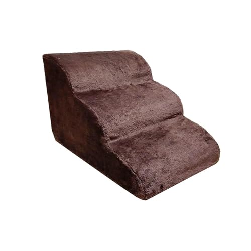 Hundetreppe, rutschfeste Haustierrampe, Treppe, Hunderampe for Bett, Haustier-Hundestufen, 3 Ebenen, Trainingstreppe, abnehmbar und waschbar (Color : Dark Brown) von MalUan