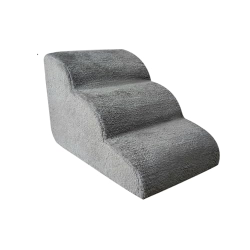 Hundetreppe, rutschfeste Haustierrampe, Treppe, Hunderampe for Bett, Haustier-Hundestufen, 3 Ebenen, Trainingstreppe, abnehmbar und waschbar (Color : Gray) von MalUan