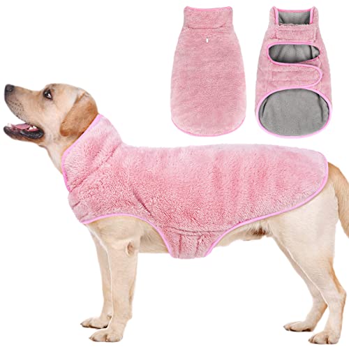 Malier Hund Wintermantel, Reversible Fleece Hund Kaltwetter Mäntel Hundejacke für Hunde, Winddichter Warmer Hundemantel Schnee Hundejacke Weste Haustier Hundekleidung für Kleine Mittlere Große Hunde von Malier