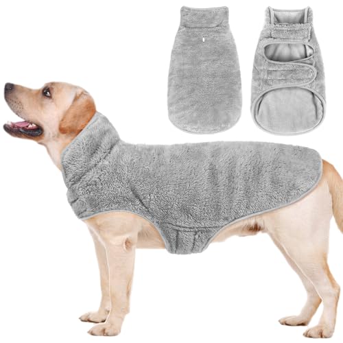 Malier Hunde-Wintermantel, wendbar, Fleece, für kaltes Wetter, Hundejacke für Hunde, winddicht, warm, Schnee-Hundejacke, Weste, Haustier-Hundekleidung für kleine, mittelgroße und große Hunde (Grau, von Malier