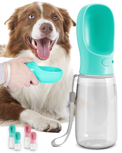 MalsiPree Hundetrinkflasche für unterwegs - Auslaufsicher & Tragbar Trinkbehälter - Trinkflasche für Welpen und Haustiere, Hundetrinkflaschen Reisen & Spazierengehen mit Verschlussknopf 550 ml, Blau von MalsiPree