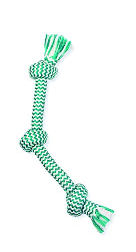 Mammoth Flossy Chews Extra Fresh Knot Tug,Premium Baumwoll-Polygarn mit Zahnseide Zerrspielzeug für Hunde,Interaktives Hundeseilspielzeug,Zerren Hund Kauspielzeug für kleine Hunde,Klein, 38.1 cm von Mammoth Pet Products