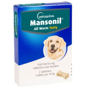 Mansonil All Worm Dog tasty bone für den Hund 2 x 6 Tabletten von Mansonil