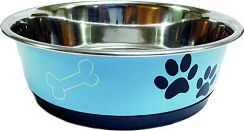 Mantovani Pet Diffusion Schüssel Stahl mit blauem Ring 17 cm – 180 g von Mantovani Pet Diffusion