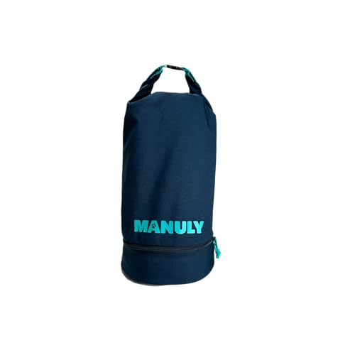 Manuly Bag | Hundematte Tragetasche in Blau | 2-Fächer | mit Tragegurt | Leicht zu öffnen & zu schließen von Manuly