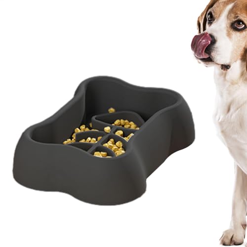 Maodom Hundefutternapf Slow Feeder,Slow Eating Hundefutternapf, Anti-Erstickungs-Napf aus Silikon mit Saugnapf, Hundenäpfe Pet Maze Dish, Anti-Rutsch-Basis Cat Puzzle Feeder für Haustiere, Katzen, von Maodom