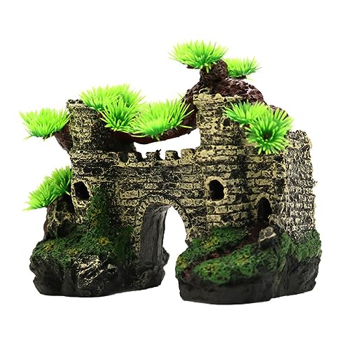 Harz Simulation Schloss Simulation Bonsais Handwerk Landschaft Für Aquarium DIY Decor Mini Größe Falsche Schloss Fisch Tank Landschaftsbau Dekoration von Maouira