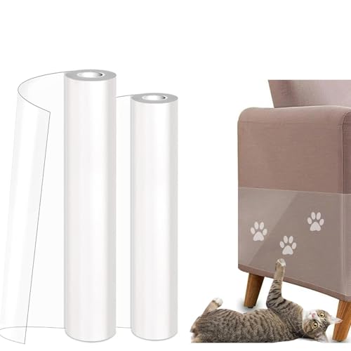 Kratzschutz Sofa Katze Kratzmatte FüR Katzen Zum Kleben Sofaschutz Katze Anti Kratz Folie FüR Katzen TüRen Universeller Katzen Kratzschutz FüR Fit Couch TüR Wand Ecke, Transparent & Wasserdicht von Maple Plentiful