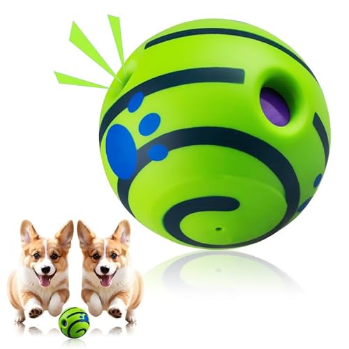 Mapneng Lustiger Wackelball für Hunde, 14 cm, grüner Hundespielzeug, unzerstörbar, interaktives Hundespielzeug, Ball zur Linderung von Angst und Langeweile von Mapneng