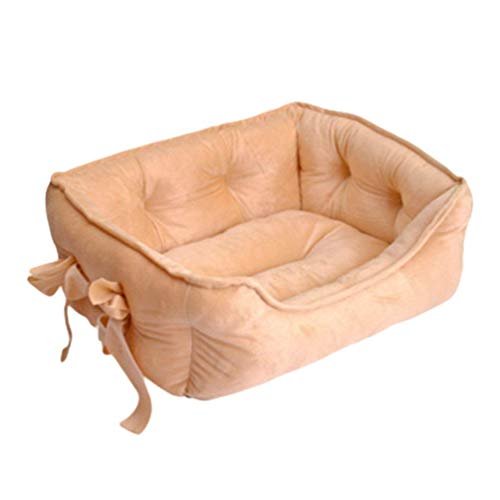 Maran Hundekissen mit Hundekorb Katzen Klein Hundebett Haustier Haus Rechteckig Weich Hundekörbchen Maschinenwaschbar für Katzen und kleine bis mittelgroße Hunde besseren Schlaf-Khaki-58 * 40 * 22CM von Maran