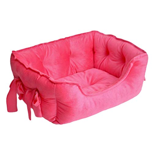 Maran Hundekissen mit Hundekorb Katzen Klein Hundebett Haustier Haus Rechteckig Weich Hundekörbchen Maschinenwaschbar für Katzen und kleine bis mittelgroße Hunde besseren Schlaf-Rose-48 * 38 * 18CM von Maran