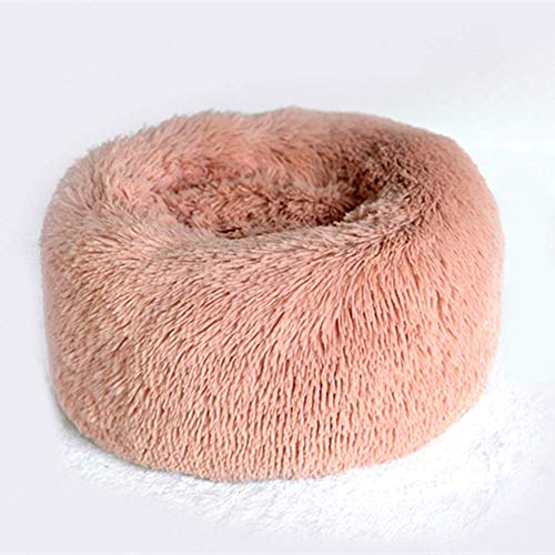 Maran Rund Donut Nisthöhle Hundebett Tierbett Snug Hundebett Comfort Katzenbett Waschbares Hundekissen Hundesofa für Katzen und kleine bis mittelgroße Hunde-Rosa-M-50 * 50 * 22cm von Maran