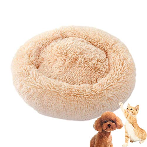 Maran Weich und warm Hundekorb Schlafplatz Tiere Kätzchen RundBett Tiere Sofa Gemütlich Hundebett Höhlenbett für kleine,Mittelgroße und Große Hunde-Gelb-60 * 60 * 20cm von Maran