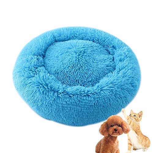 Maran Weich und warm Hundekorb Schlafplatz Tiere Kätzchen RundBett Tiere Sofa Gemütlich Hundebett Höhlenbett für kleine,Mittelgroße und Große Hunde-blau-50 * 50 * 20cm von Maran