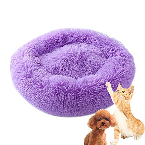 Maran Weich und warm Hundekorb Schlafplatz Tiere Kätzchen RundBett Tiere Sofa Gemütlich Hundebett Höhlenbett für kleine,Mittelgroße und Große Hunde-violett-50 * 50 * 20cm von Maran