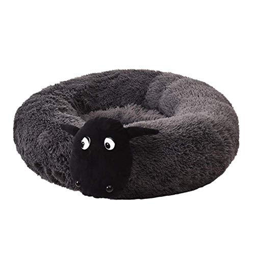 Weiches Plüsch bequemes Kissen Schlafenbett Matte Hundebett niedliches Haustier Tierbett Snug Hundebett Comfort Haustier für Katzen und mittelgroße/Großer Hund-Dunkel grau-110 * 110 * 20cm von Maran