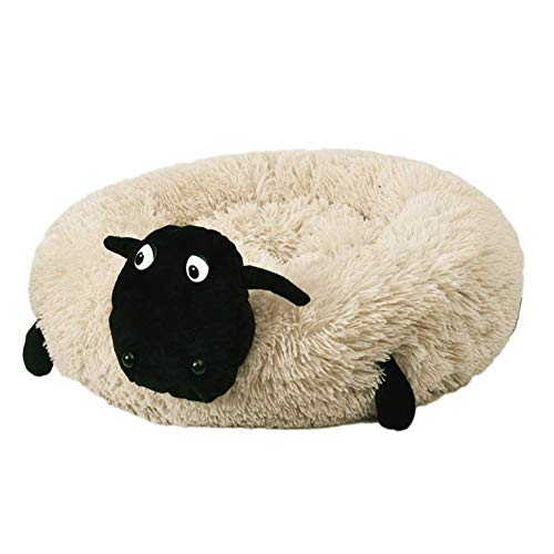 Weiches Plüsch bequemes Kissen Schlafenbett Matte Hundebett niedliches Haustier Tierbett Snug Hundebett Comfort Haustier für Katzen und mittelgroße/Großer Hund-Weiß-100 * 100 * 20cm von Maran