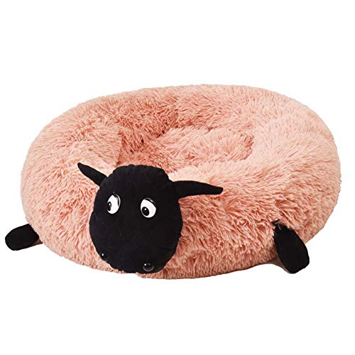 Weiches Plüsch bequemes Kissen Schlafenbett Matte Hundebett niedliches Haustier Tierbett Snug Hundebett Comfort Haustier für Katzen und mittelgroße/Großer Hund-pink-100 * 100 * 20cm von Maran