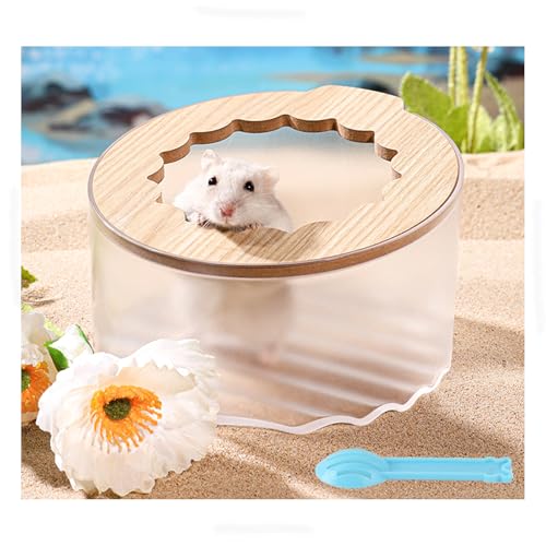 Marchul Hamster Sand Badebehälter, Hamster Sand Bath Box with Sandschaufel, Transparente Hamster Badewanne Badezimmer Toilette, Hamster Sand Badebox mit Dach Hamster Klo Kleintier Toilette Sandkasten von Marchul