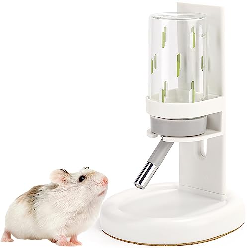 Marchul Hamster Trinkflasche mit Ständer, Hamster Wasserflasche für Glastank, Meerschweinchen Trinkflasche für Halter Verstellbare, Auslaufsichere Kleintier Wasserflaschen für Hamster(Weiß,120ml) von Marchul