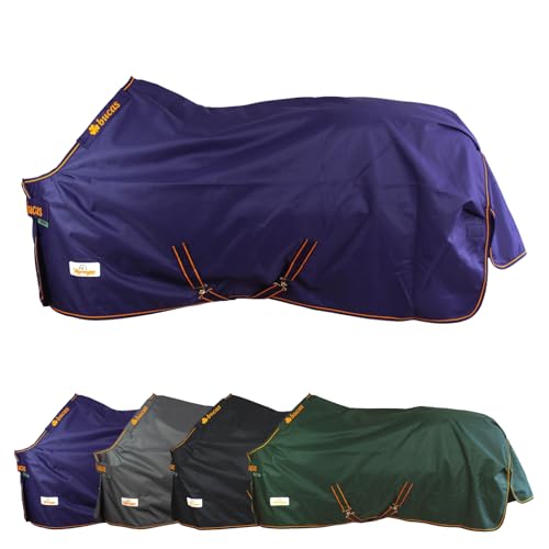 Marengos by Bucas - Weidedecke Stay-Dry 1200D Irish Turnout | Regendecke & Übergangsdecke | atmungsaktive & wasserdichte Outdoordecke mit Innenfutter & Kreuzbegurtung | Blau/Orange in Größe 125cm von Marengos