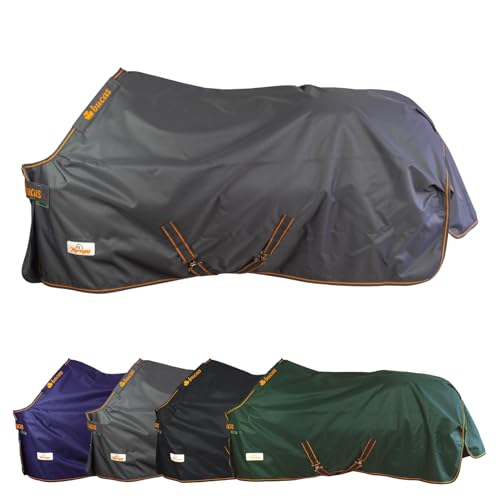 Marengos by Bucas - Winterdecke 1200D Irish Turnout | atmungsaktive & wasserdichte Outdoordecke mit Innenfutter & Kreuzbegurtung | Grau/Orange in Größe 125cm (50g/m² Füllung) von Marengos