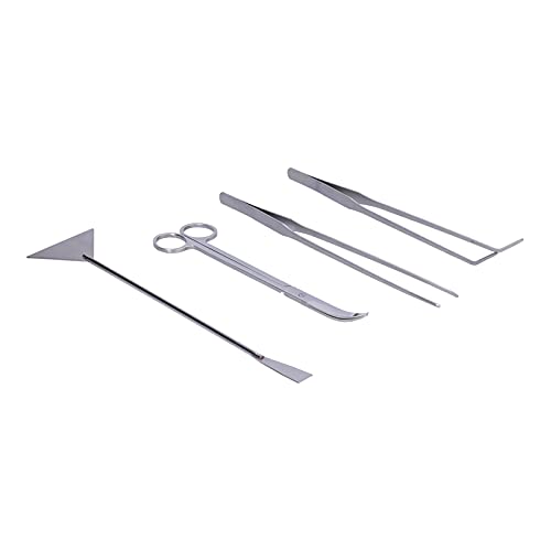 Aquarium-Aquascape-Werkzeugset, Werkzeugset aus Aluminiumlegierung, Pflanzenpinzette, Schere, Spatel für die Reinigung von Fischpflanzen, Starter-Sets von Marhynchus