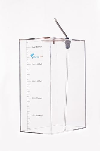 Marinefarbener, aus Acryl gefertigter Flüssigkeitsaufbewahrungseimer mit Dosierpumpe und automatischem Nachfüllsystem (5 l/1,3 g) von Marine Color