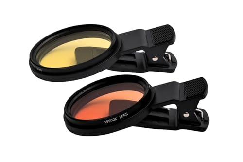 Marine Direct Coral Filter Set Duo XL - Professionelles Filterlinsen-Set für Brillante Aufnahmen von Meerwasseraquarien mit Smartphone (inkl. Gelb- und Orange-Filter) von Marine Direct