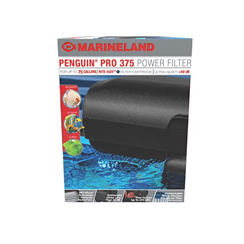 MarineLand Penguin PRO 375 Power Filter, mehrstufige Aquariumfilterung für bis zu 75 Liter von MarineLand