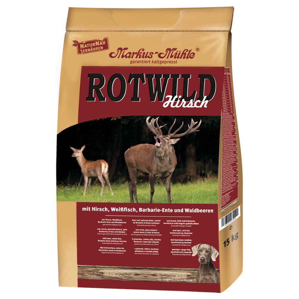 Markus-Mühle Rotwild Hirsch Hundefutter - Sparpaket: 2 x 15 kg von Markus Mühle