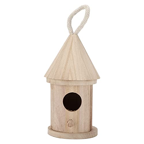 Marooma Hängendes Hölzernes Vogelhaus, Kolibri-Haus aus Holz, DIY, Rundes Vogelhaus, Hölzerne Vogelhäuschen, Handbemaltes Hängendes Vogelhaus für Garten- und (Kleine Größe 5 mit von Marooma