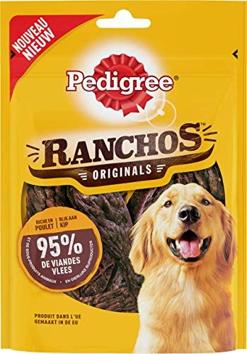 Pedigree Ranchos Originals - Belohnungen für Hunde mit reichem Fleisch - Hühnerleckereien - Zart und lecker - 7 Packungen à 70 g von PEDIGREE