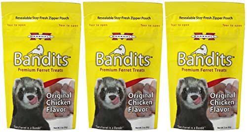 Marshall Pet Bandits Ferret Treat Chicken Meat-Based Protein Food 3oz - 3 Pack von Marshall Pet Products