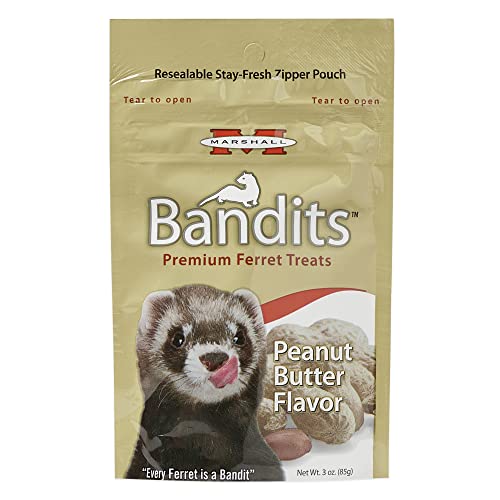 Marshall Pet Products Natural High-Protein Bandit Semi-Moist Chew Treats, with Peanut Butter Flavor, for Ferrets, 3 oz von Marshall Pet Products