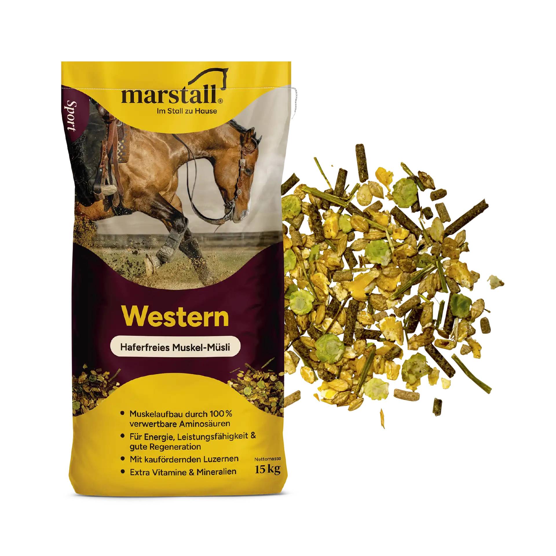Marstall Western Struktur Müsli 15 kg Für muskelbetonte Pferde im Training. Marstall Western Struktur Müsli 15 kg Für muskelbetonte Pferde im Training. von Marstall