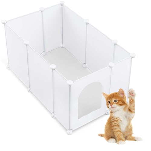 Marsui Extra großes Katzentoiletten-Gehege, Spritzschutz, 80 x 50 x 39 cm, DIY-Wandschutz, leicht zu reinigen, leichte Kunststoffplatten für die meisten Katzentoiletten von Marsui