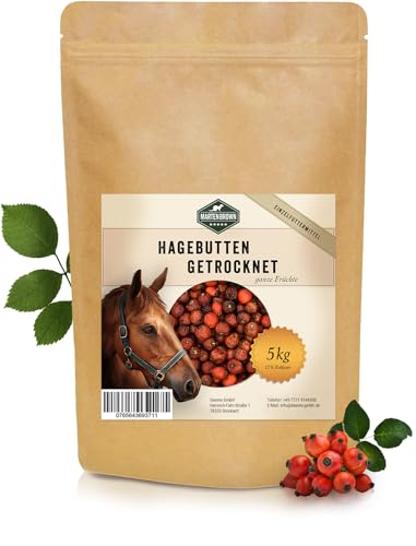 Martenbrown® Getrocknete Hagebutten für Pferde 5kg ganz - Vitamine für Pferd, Pony und Esel von Martenbrown
