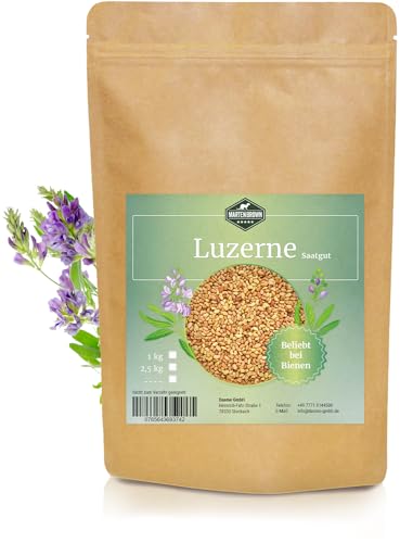 Martenbrown® Luzerne Saatgut 10kg Ewiger Klee Samen | Alfalfa Saat | Gründüngung zweijährig für Garten und Gemüse-Beet von Martenbrown