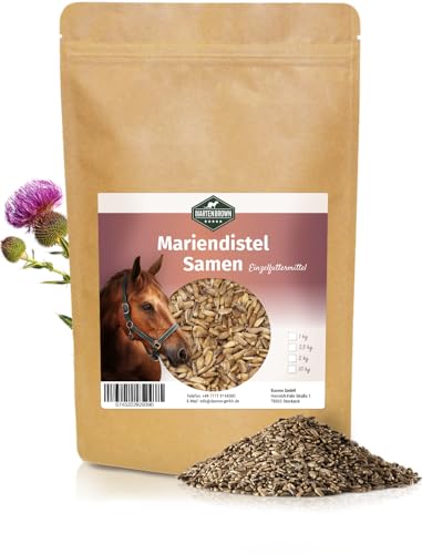 Martenbrown® Mariendistelsamen 1 kg für Pferde, Hunde & Katzen - ganze Mariendistel Samen ohne Zusatzstoffe - 100% Naturprodukt von Martenbrown