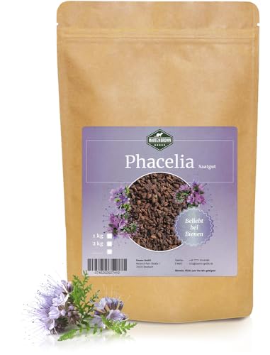 Martenbrown® Phacelia 1 kg Bienenfreund I Samen für Bienen und Schmetterlinge | Saatgut für einjährige Bienenweide oder Gründüngung I (14,99€ / kg) von Martenbrown