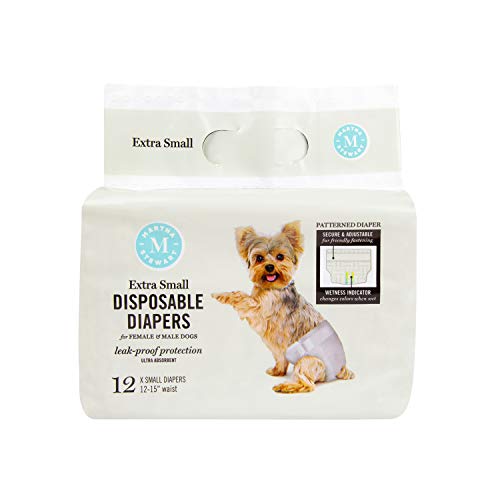 Martha Stewart Xsm Windeln, 30,5 cm - 38,1 cm Taillenumfang, 12 Stück von Martha Stewart for Pets