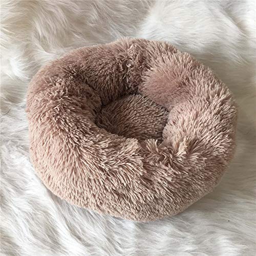 Martin Kench Haustierbett Hundebett Katzenbett Rundes Plüsch Hundesofa Katzensofa Kissen in Doughnut-Form für Haustiere (Katzen und kleine Hunde) (Leichter Kamel,100cm) von Martin Kench