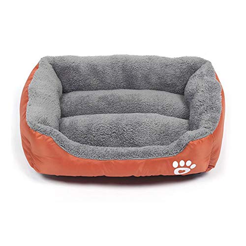 Martin Kench Hundebett Hundekörbchen Hundesofa Hundekissen Hundekorb Bezug Waschbar Hundekissen Vier-eckig (Orange,L) von Martin Kench