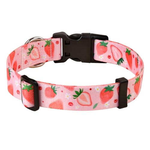 MarukoPet Hundehalsband, Verstellbares, Weich & Komfort Hunde Halsband, für Kleine, Mittlere Große Hunde Welpen Katzen Böhmisches, Blumen, geometrisches, Stammes Design(Erdbeere,XS) von MarukoPet