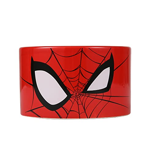 Marvel Comics Spiderman-Hundenapf aus Keramik, 15,2 cm, rote Keramik-Hundenapf mit offiziellem Marvel Spiderman-Detail, mittelgroßer Futternapf oder Wassernapf für Trocken- und Nassfutter, 3,5 Tassen, von Marvel