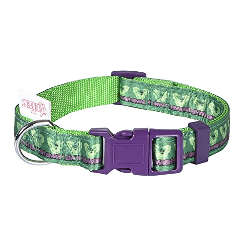 Marvel Comics The Hulk Hundehalsband, klein, grün und lila, offizielles Lizenzprodukt von Marvel The Incredible Hulk, kleines Hundehalsband für kleine Hunde mit D-Ring, niedlicher Hundebekleidung und von Marvel